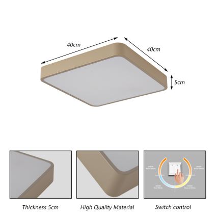 Brilagi - stropna LED svetilka POOL LED/36W/230V 3000/4000/6000K 40x40 cm bež