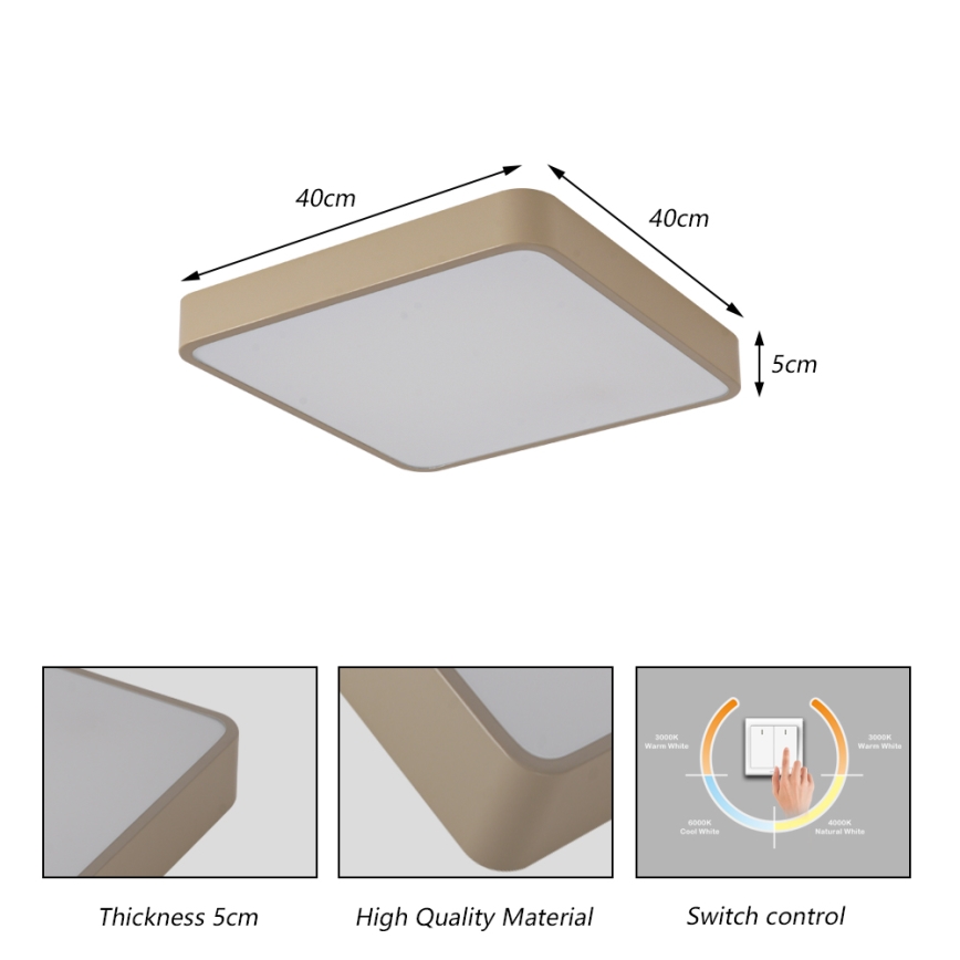 Brilagi - stropna LED svetilka POOL LED/36W/230V 3000/4000/6000K 40x40 cm bež