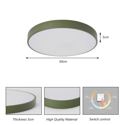 Brilagi - LED stropna svetilka POOL LED/60W/230V 3000/4000/6000K premer 50 cm zelena