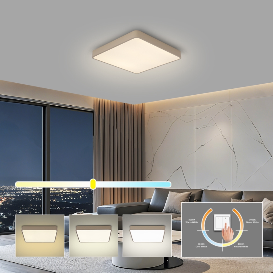 BRILAGI - stropna LED svetilka POOL SQUARE LED/36W/230V 3000/4000/6000K 40x40 cm bež