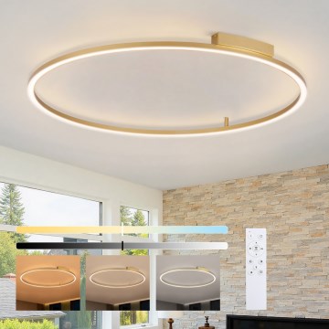 Brilagi - Stropna LED svetilka PORTOFINO z možnostjo zatemnitve LED/85W/230V 3000-6000K, premer 120 cm, zlata + daljinski upravljalnik