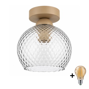 BRILAGI - Stropna LED svetilka RETRO GLASS 1xE27/60W/230V premer 18 cm bežna/dimna siva