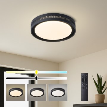 Brilagi - Stropna LED zatemnjevalna svetilka KREON LED/54W/230V 3000-6000K črna, premer 38 cm + daljinski upravljalnik