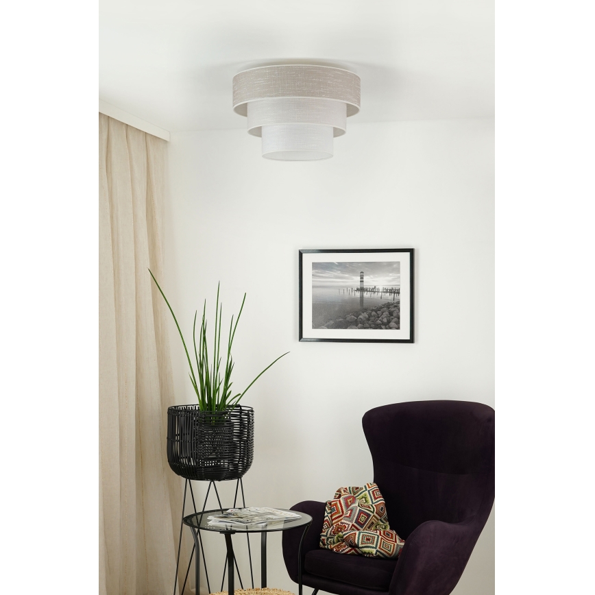 Brilagi - Stropna svetilka ALASKA LUNETA 1xE27/15W/230V pr. 45 cm siva/krem barva