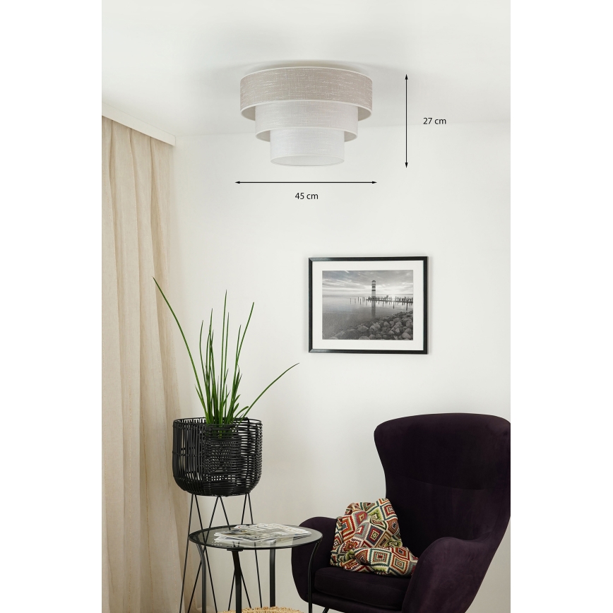 Brilagi - Stropna svetilka ALASKA LUNETA 1xE27/15W/230V pr. 45 cm siva/krem barva
