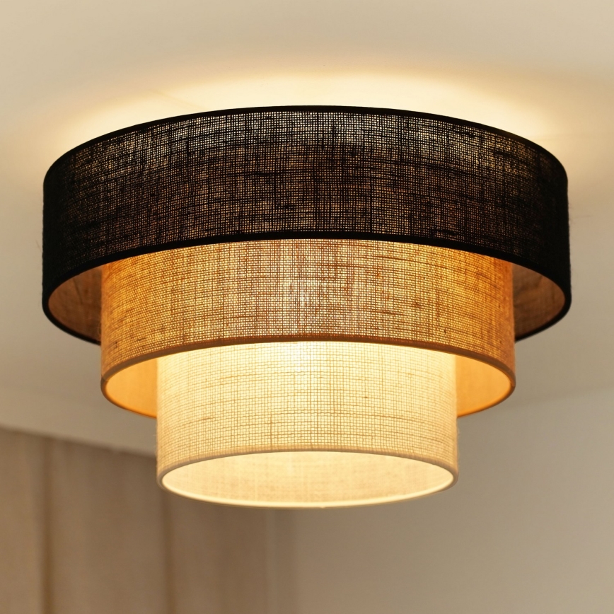 Brilagi - Stropna svetilka ASPEN LUNETA 1xE27/15W/230V pr. 45 cm črna/bež/krem barva