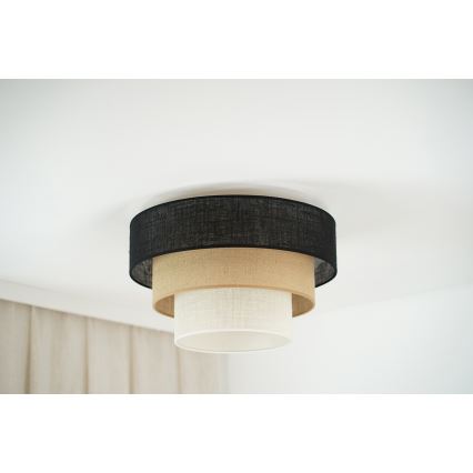 Brilagi - Stropna svetilka ASPEN LUNETA 1xE27/15W/230V pr. 45 cm črna/bež/krem barva