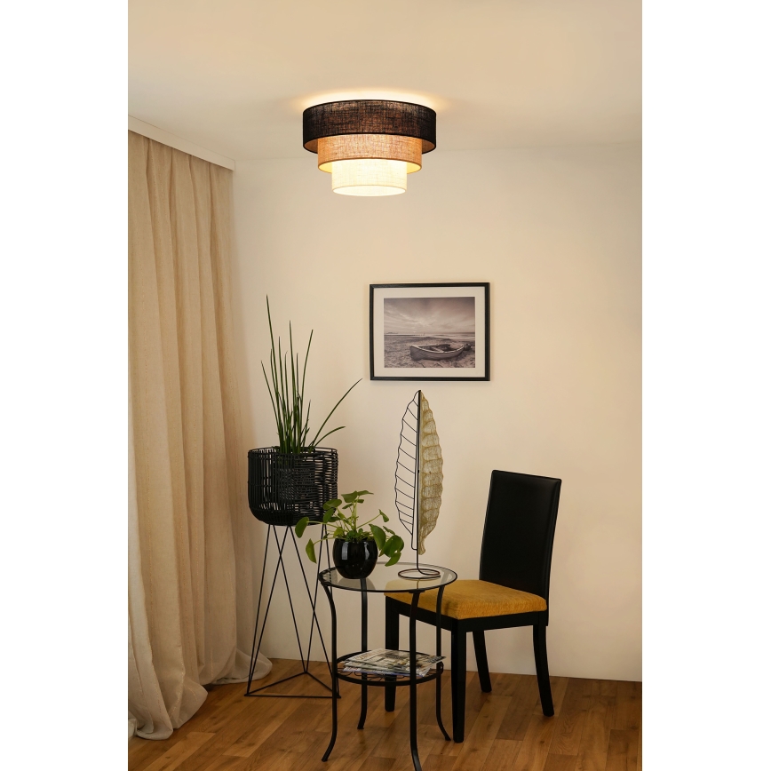 Brilagi - Stropna svetilka ASPEN LUNETA 1xE27/15W/230V pr. 45 cm črna/bež/krem barva