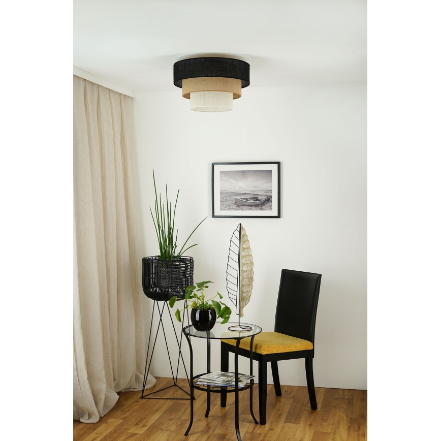Brilagi - Stropna svetilka ASPEN LUNETA 1xE27/15W/230V pr. 45 cm črna/bež/krem barva