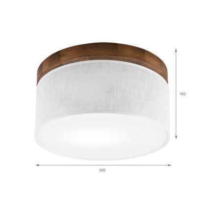 Brilagi - Stropna svetilka BELLADONNA 1xE27/15W/230V pr. 30 cm bela/hrast češnja