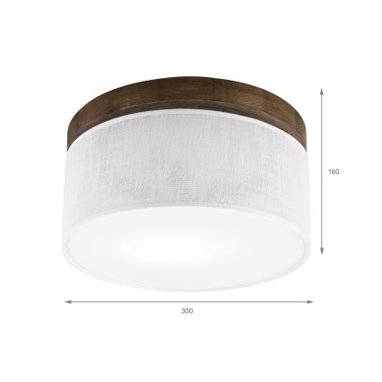 Brilagi - Stropna svetilka BELLADONNA 1xE27/15W/230V pr. 30 cm bela/hrast oreh