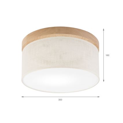 Brilagi - Stropna svetilka BELLADONNA 1xE27/15W/230V pr. 30 cm krem barva/hrast
