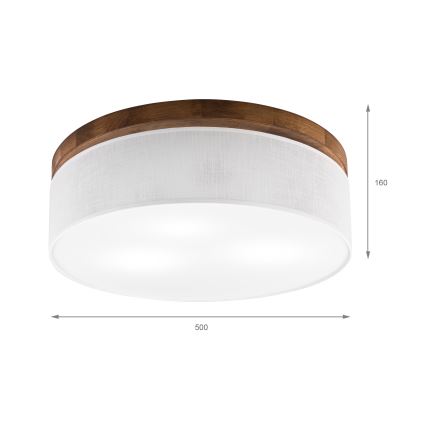 Brilagi - Stropna svetilka BELLADONNA 3xE27/15W/230V pr. 50 cm bela/hrast češnja