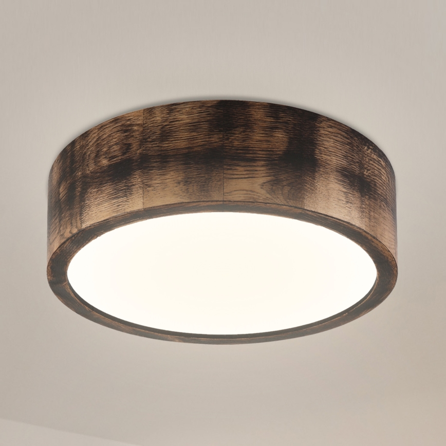 Brilagi - Stropna svetilka CARVALHO SMOKEY 1xE27/60W/230V hrast, premer 27,5 cm