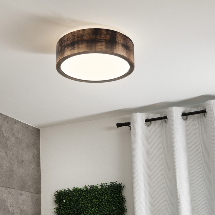 Brilagi - Stropna svetilka CARVALHO SMOKEY 1xE27/60W/230V hrast, premer 27,5 cm
