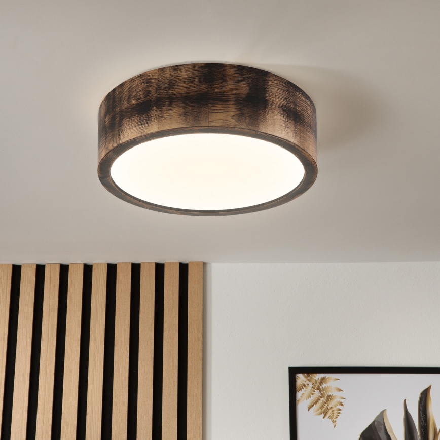 Brilagi - Stropna svetilka CARVALHO SMOKEY 1xE27/60W/230V hrast, premer 27,5 cm