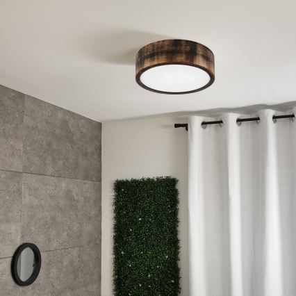 Brilagi - Stropna svetilka CARVALHO SMOKEY 1xE27/60W/230V hrast, premer 27,5 cm
