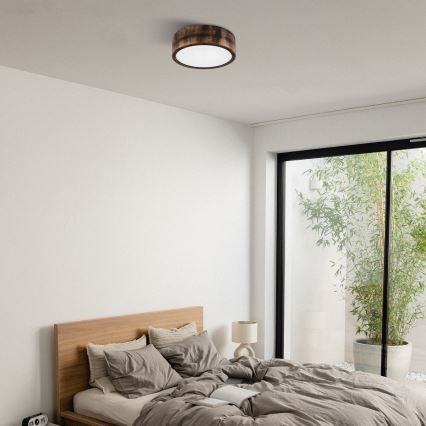 Brilagi - Stropna svetilka CARVALHO SMOKEY 1xE27/60W/230V hrast, premer 27,5 cm