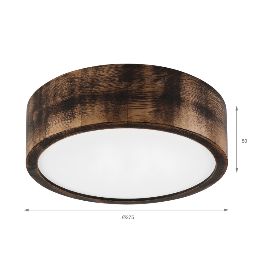 Brilagi - Stropna svetilka CARVALHO SMOKEY 1xE27/60W/230V hrast, premer 27,5 cm