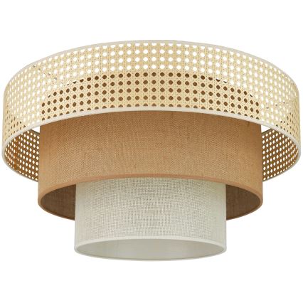 Brilagi - Stropna svetilka CEDAR LUNETA 1xE27/15W/230V pr. 45 cm bež/rjava/krem barva