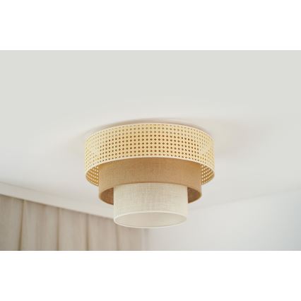 Brilagi - Stropna svetilka CEDAR LUNETA 1xE27/15W/230V pr. 45 cm bež/rjava/krem barva
