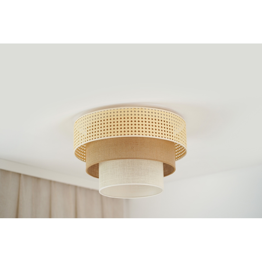 Brilagi - Stropna svetilka CEDAR LUNETA 1xE27/15W/230V pr. 45 cm bež/rjava/krem barva