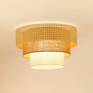 Brilagi - Stropna svetilka CEDAR LUNETA 1xE27/15W/230V pr. 45 cm bež/rjava/krem barva