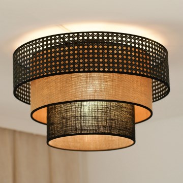 Brilagi - Stropna svetilka DAKOTA LUNETA 1xE27/15W/230V pr. 45 cm črna/bež