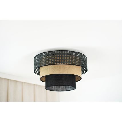 Brilagi - Stropna svetilka DAKOTA LUNETA 1xE27/15W/230V pr. 45 cm črna/bež