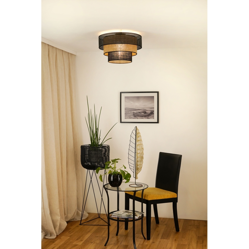 Brilagi - Stropna svetilka DAKOTA LUNETA 1xE27/15W/230V pr. 45 cm črna/bež