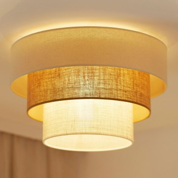 Brilagi-Stropna svetilka DENVER LUNETA 1xE27/15W/230V pr. 45 bež/rjava/krem barva