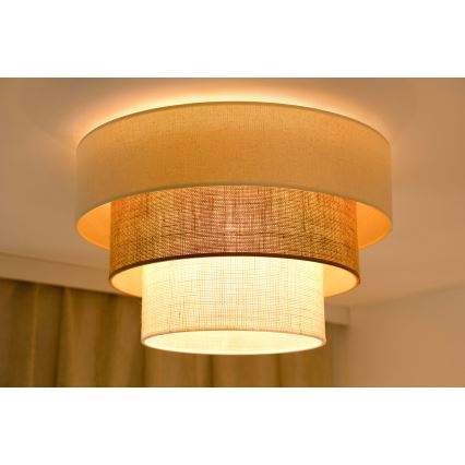 Brilagi-Stropna svetilka DENVER LUNETA 1xE27/15W/230V pr. 45 bež/rjava/krem barva