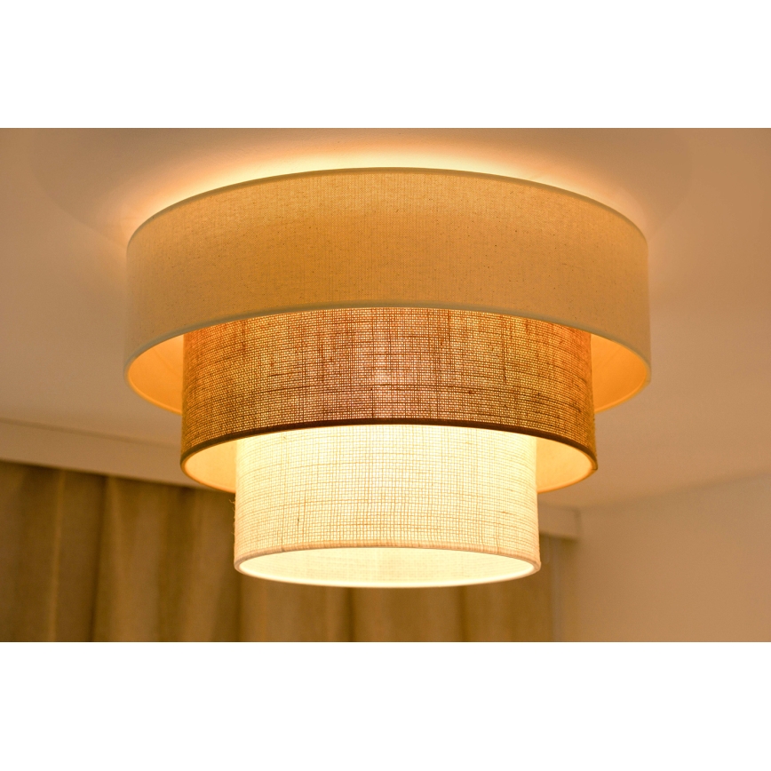 Brilagi-Stropna svetilka DENVER LUNETA 1xE27/15W/230V pr. 45 bež/rjava/krem barva
