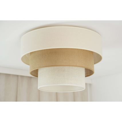 Brilagi-Stropna svetilka DENVER LUNETA 1xE27/15W/230V pr. 45 bež/rjava/krem barva