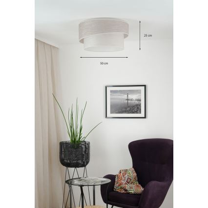 Brilagi - Stropna svetilka DOVER SHINE 1xE27/15W/230V pr. 50 cm siva/krem barva