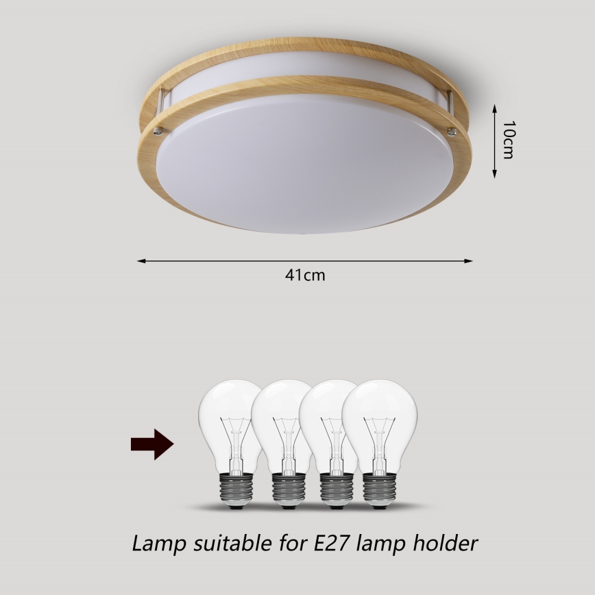 Brilagi - Stropna svetilka ELARO 4xE27/40W/230V premer 41 cm lesni dekor