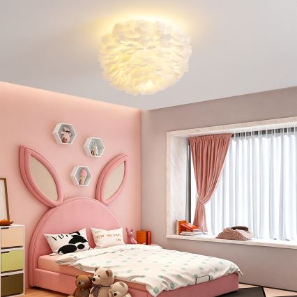 Brilagi - Stropna svetilka FEATHER 3xE27/40W/230V premer 40 cm bela