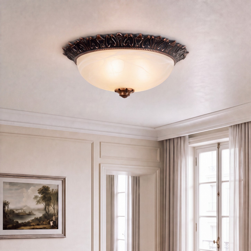Brilagi - stropna svetilka FRESCO, 2x E27/40W/230V, Ø 30 cm, bronasta