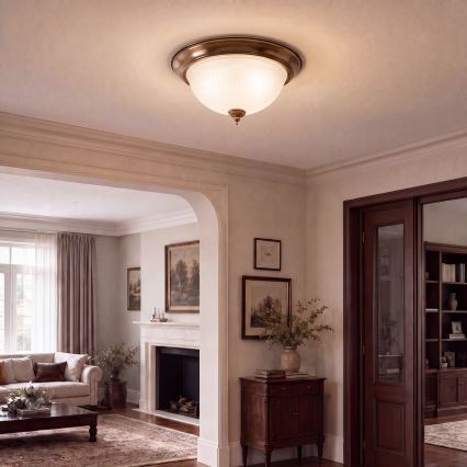 BRILAGI - Stropna svetilka FRESCO 2xE27/40W/230V, premer 28 cm, medenina