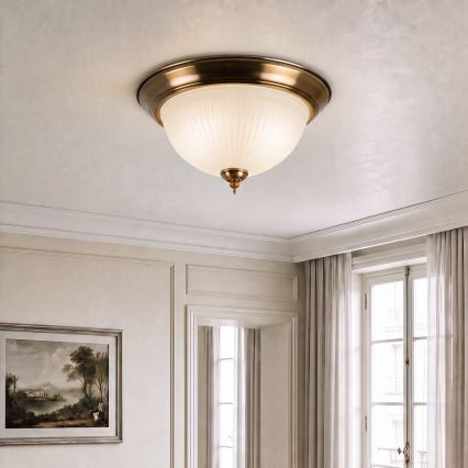 BRILAGI - Stropna svetilka FRESCO 2xE27/40W/230V, premer 28 cm, medenina