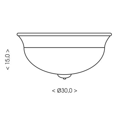Brilagi - Stropna svetilka FRESCO 2xE27/40W/230V, premer 30 cm, medenina