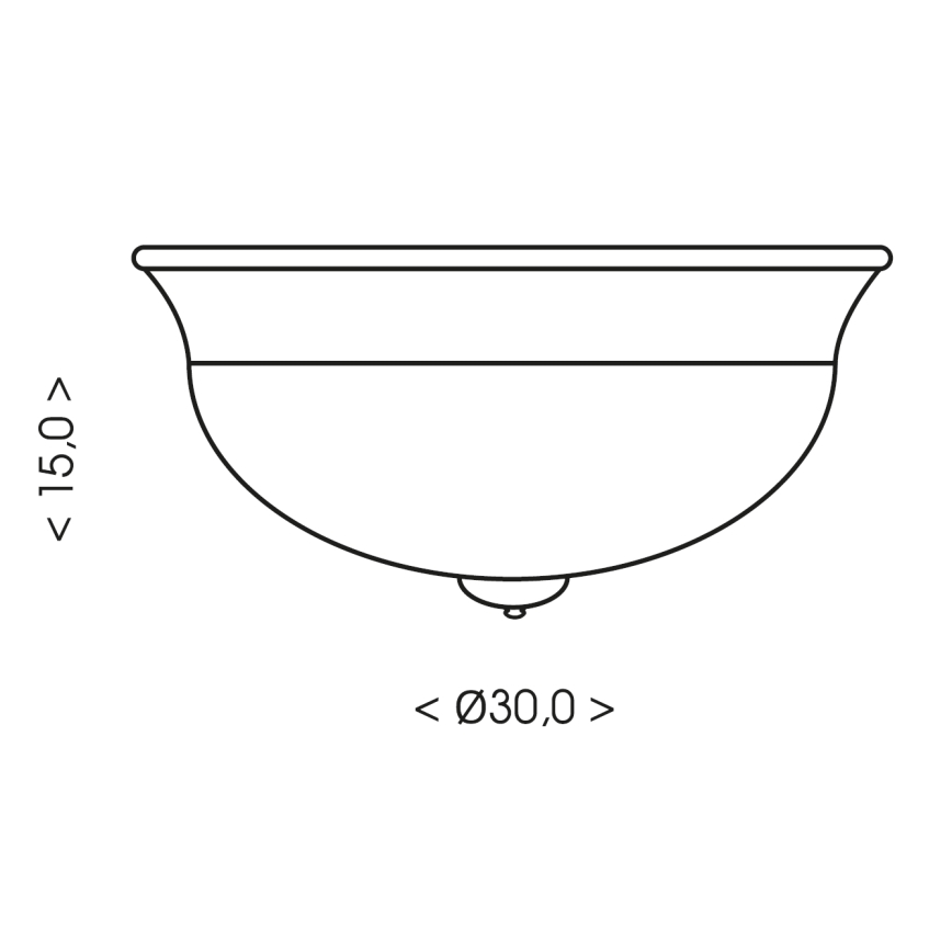 Brilagi - Stropna svetilka FRESCO 2xE27/40W/230V, premer 30 cm, medenina