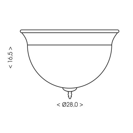 Brilagi - Stropna svetilka FRESCO 2xE27/40W/230V Ø 28 cm mesing