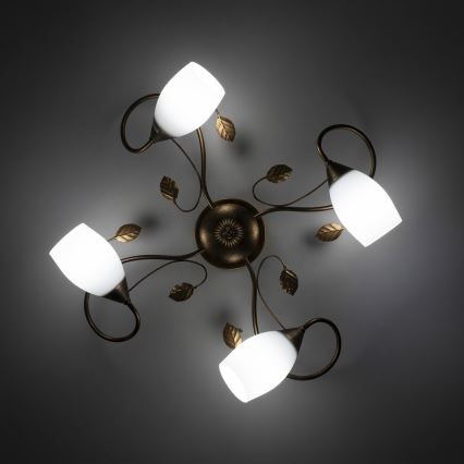 BRILAGI - Stropna svetilka GRACE 4xE27/40W/230V, premer 68 cm, patina/medena