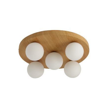 Brilagi - Stropna svetilka LUND WOOD, 5xG9/9W/230V, premer 40 cm, les