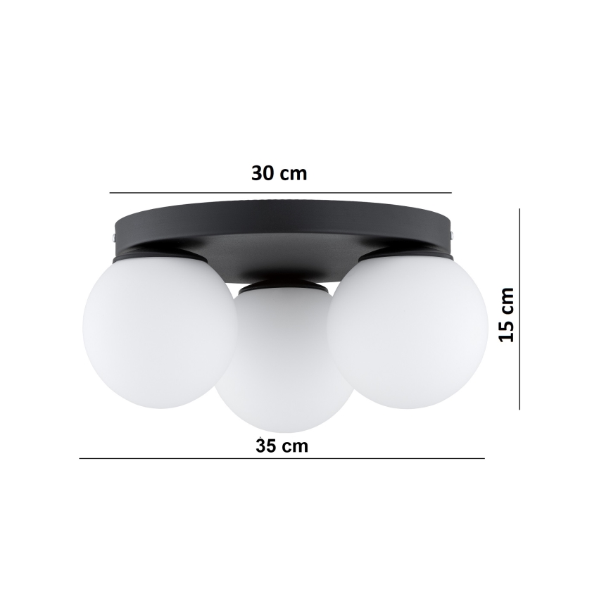 Brilagi - Stropna svetilka MILO 3xE27/60W/230V, premer 35 cm, črna