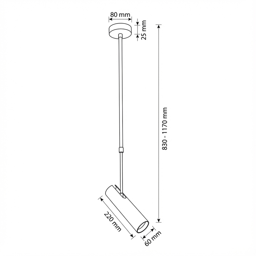 Brilagi - Stropna svetilka na drogu SELE 1xGU10/30W/230V črna