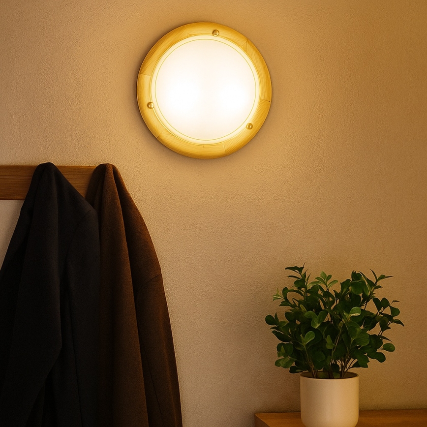 Brilagi - Stropna svetilka ORBIS 1xE27/60W/230V, premer 30 cm, borovina