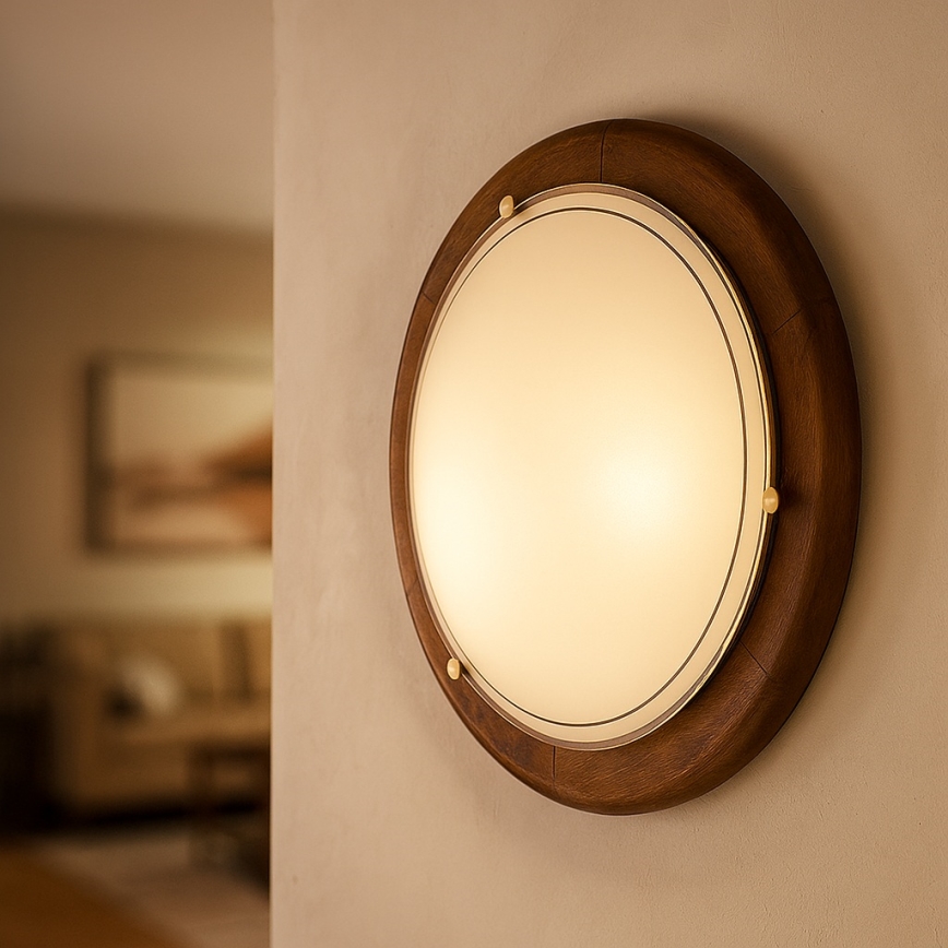 Brilagi - Stropna svetilka ORBIS 1xE27/60W/230V, premer 30 cm, iz bora