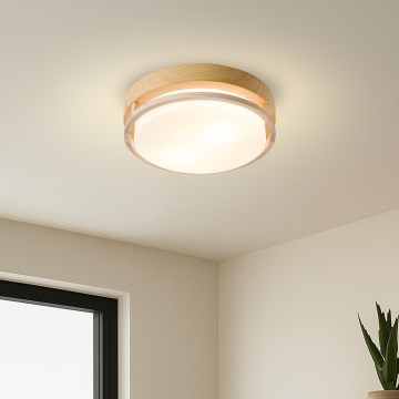Brilagi - Stropna svetilka ORINO 2xE27/40W/230V, premer 27 cm, lesni dekor/hrast